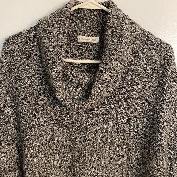 Coldwater Creek, Gray, Black and White Sort Sleeve Oversized Sweater, Size L/XL - Picture 3 of 9